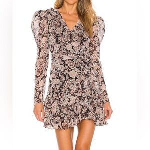 Bardot floral puff sleeve mini dress, XS